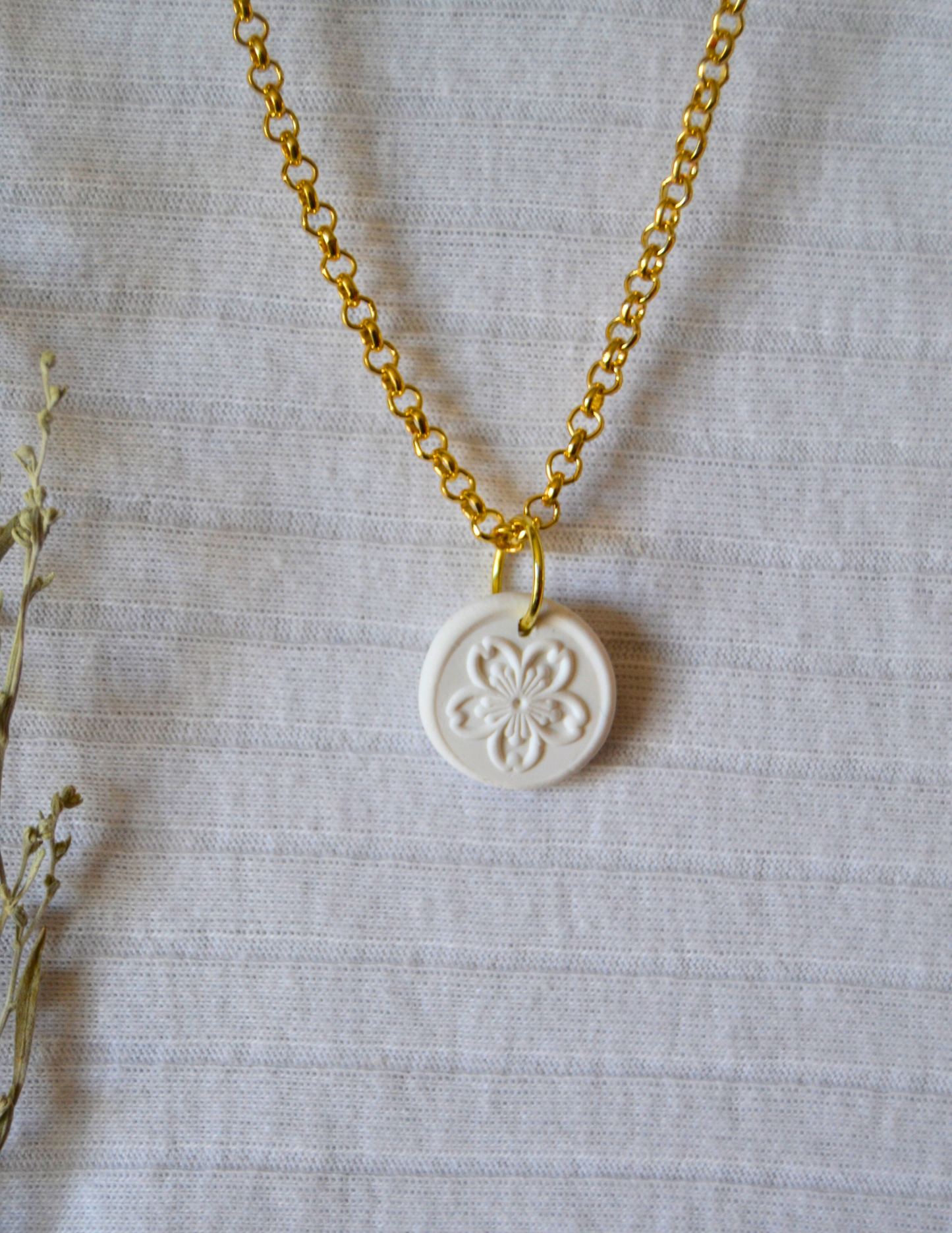 Mini Wax Seal Necklace (Gold Chain)