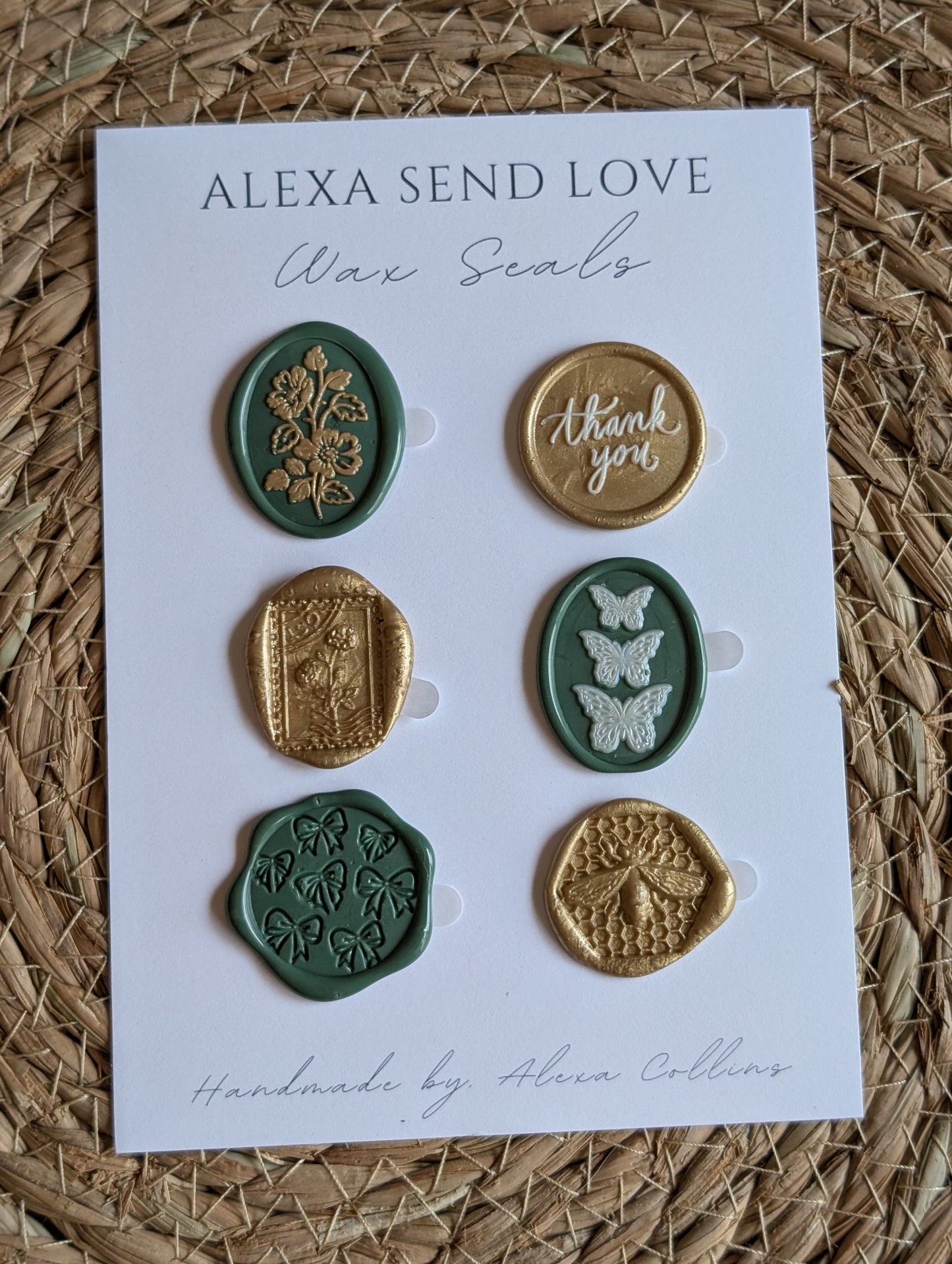 Sage Green & Gold Wax Seal Pack (6)