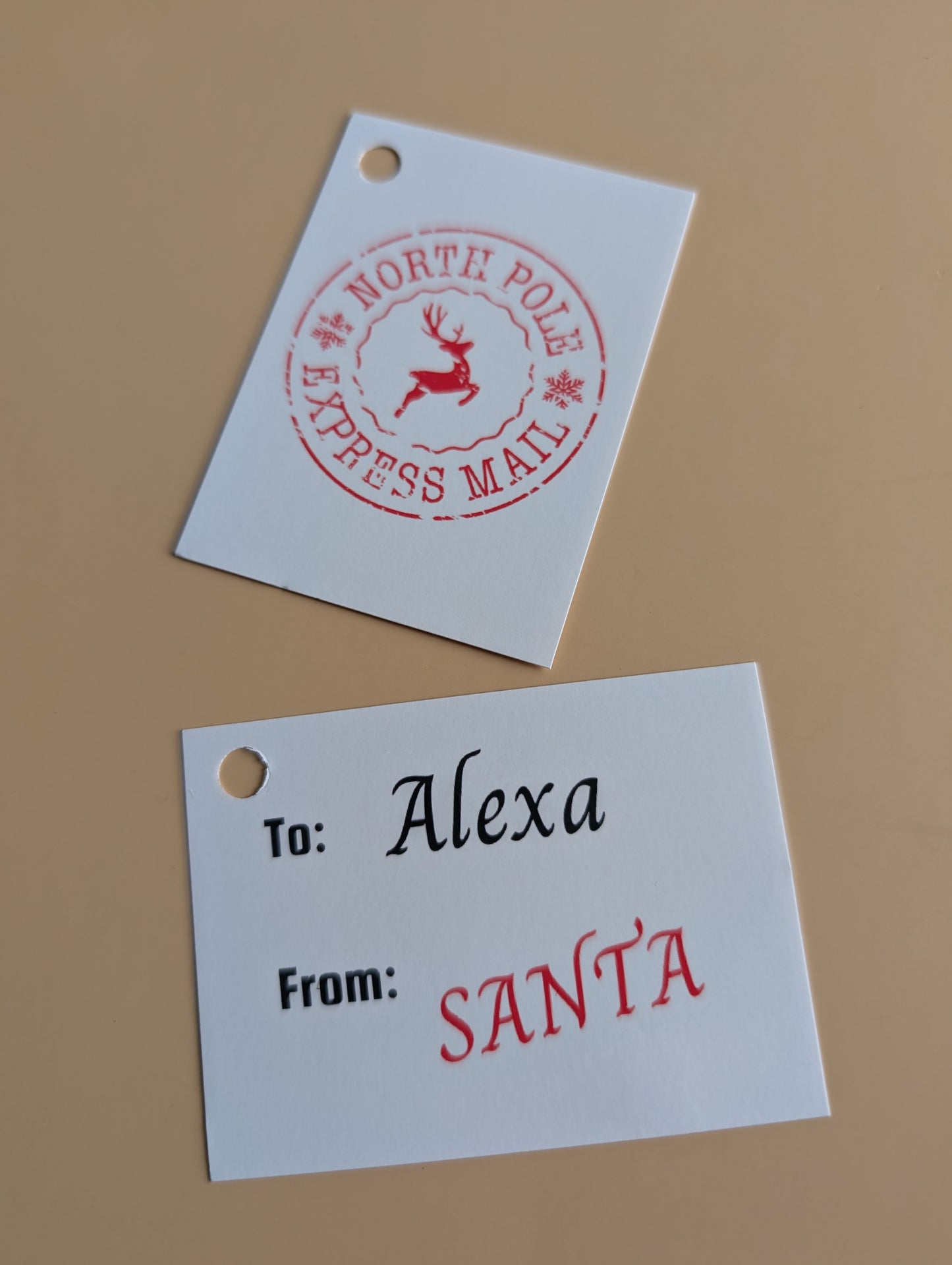 North Pole Express Mail Gift Tag