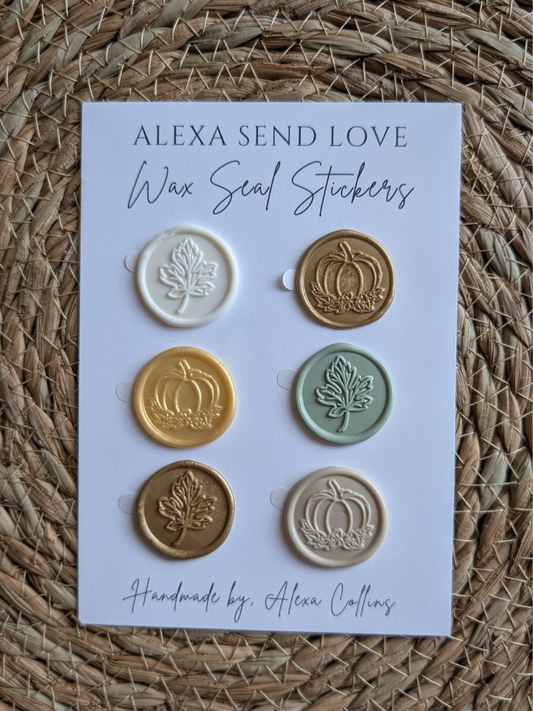 Autumn Wax Seal Sticker Set – 1" Handmade Seals