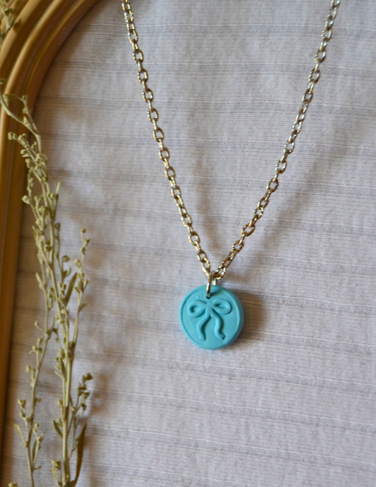 Mini Wax Seal Necklace (Silver Chain)