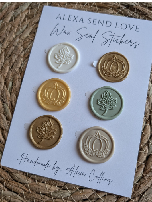 Autumn Wax Seal Sticker Set – 1" Handmade Seals