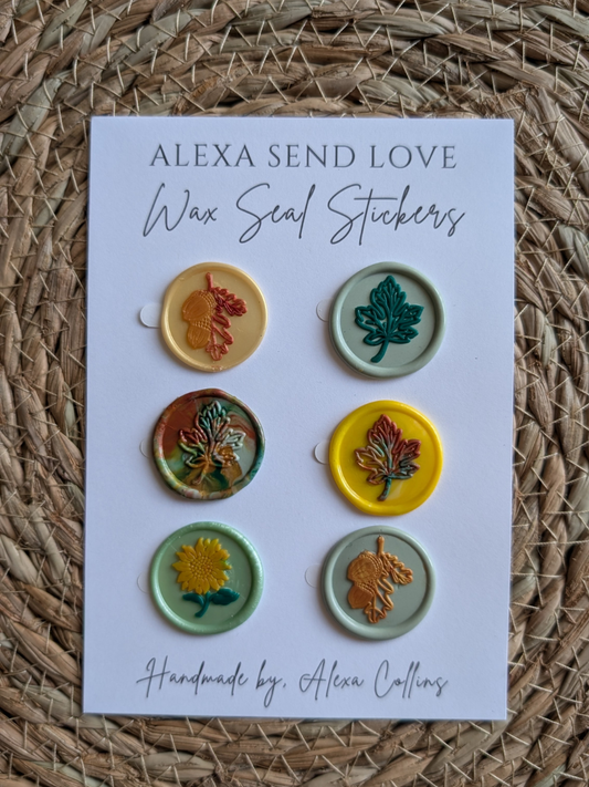 Harvest Wax Seal Sticker Set – 1" Handmade Seals