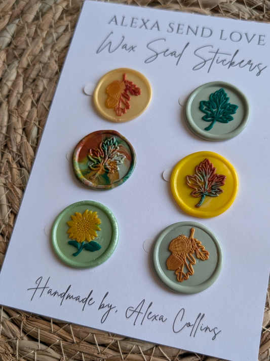Harvest Wax Seal Sticker Set – 1" Handmade Seals