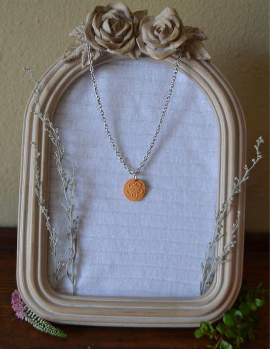 Mini Wax Seal Necklace (Silver Chain)