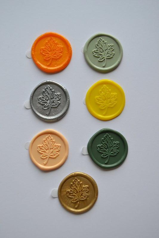 Harvest Leaf Wax Seal Sticker
