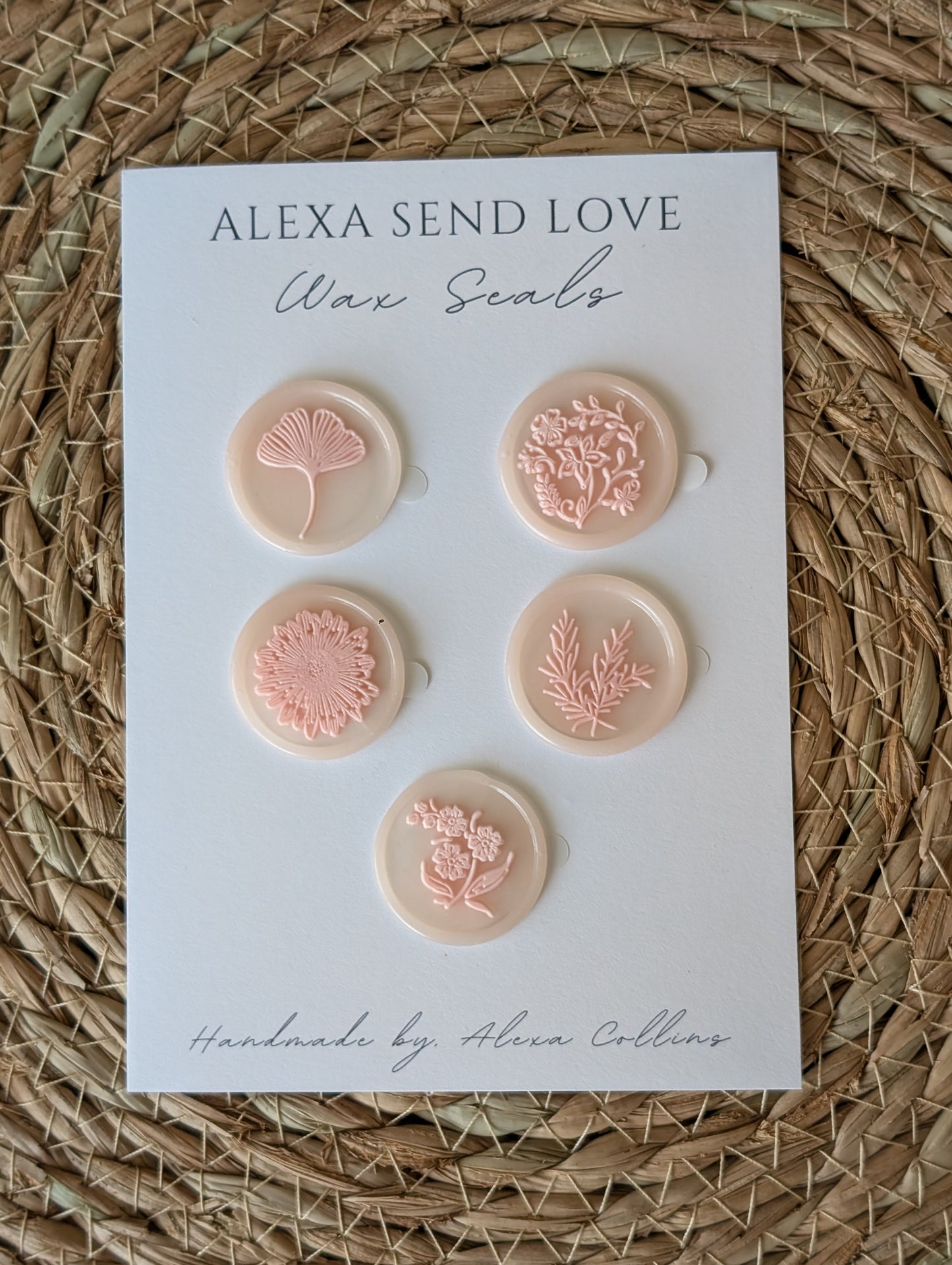 Pink Flower Wax Seal Pack (5)