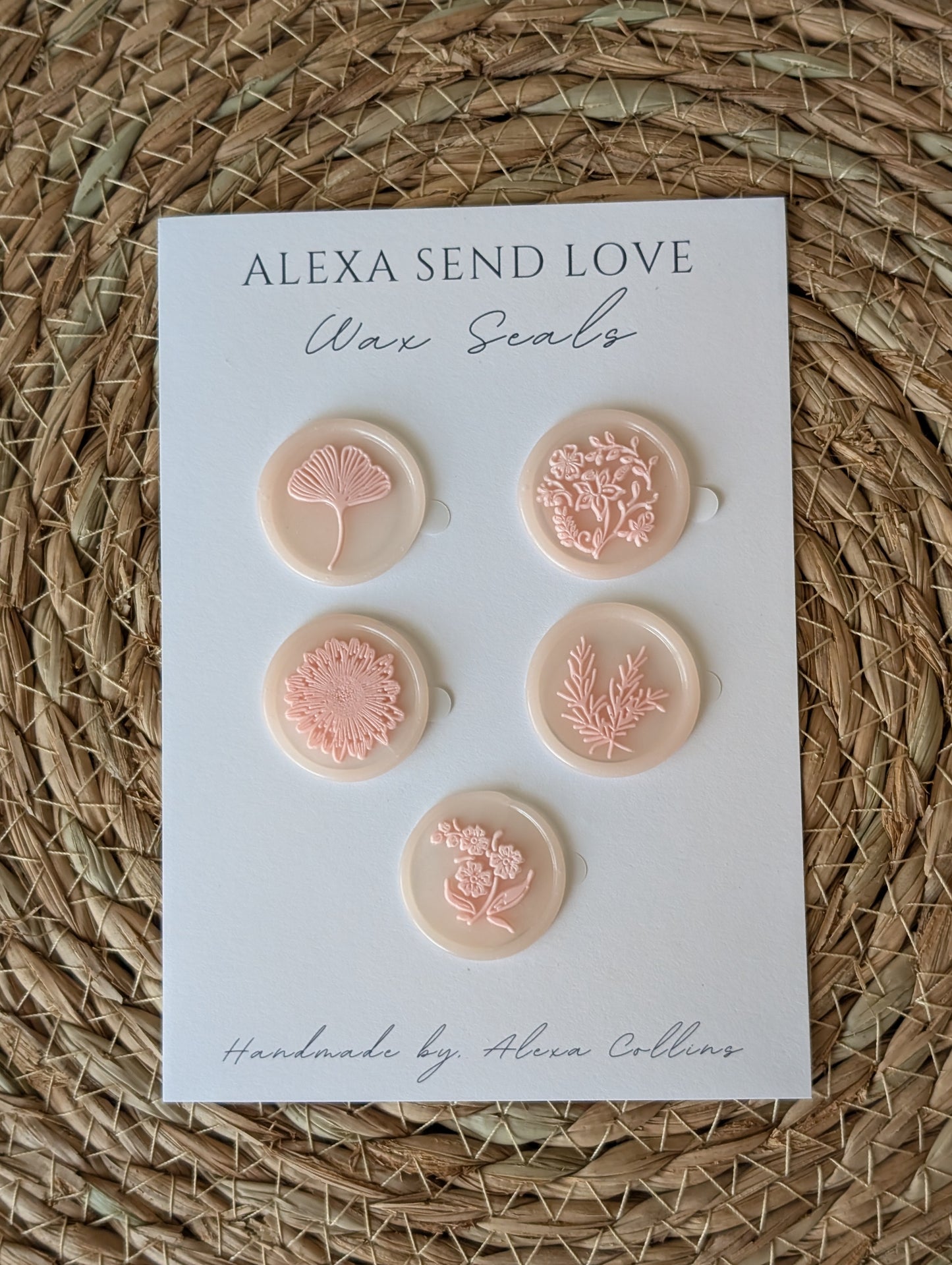 Pink Flower Wax Seal Pack (5)