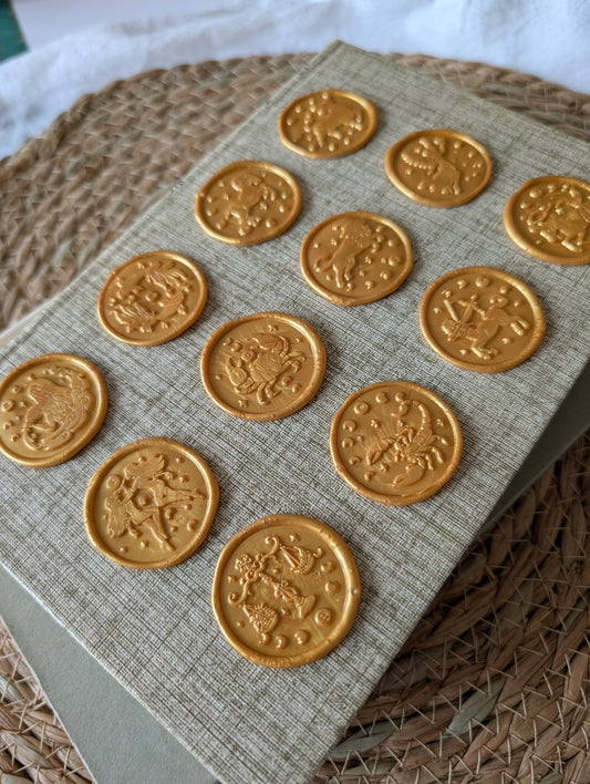 Gold Zodiac Seal Pack (12)
