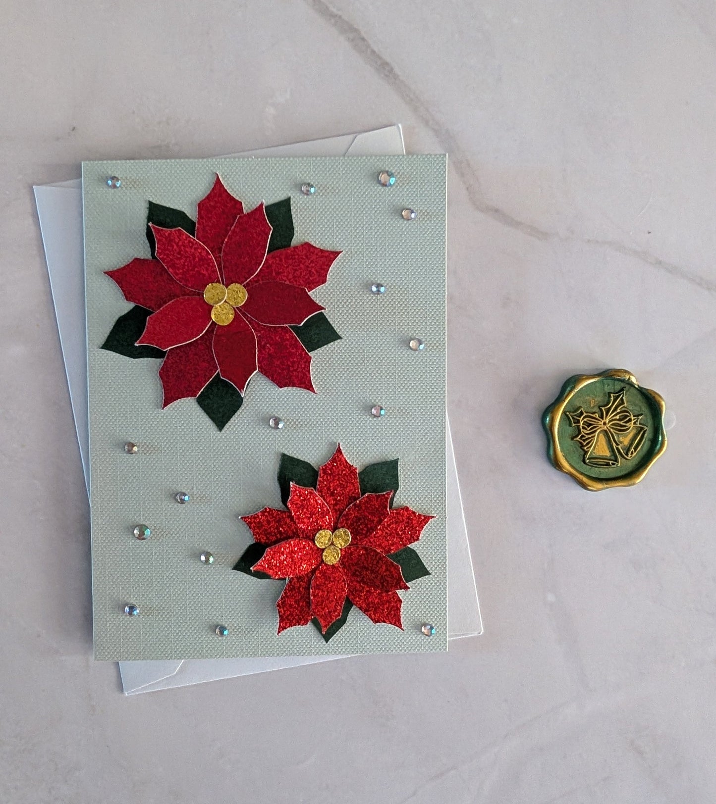 Handmade Poinsettia Card