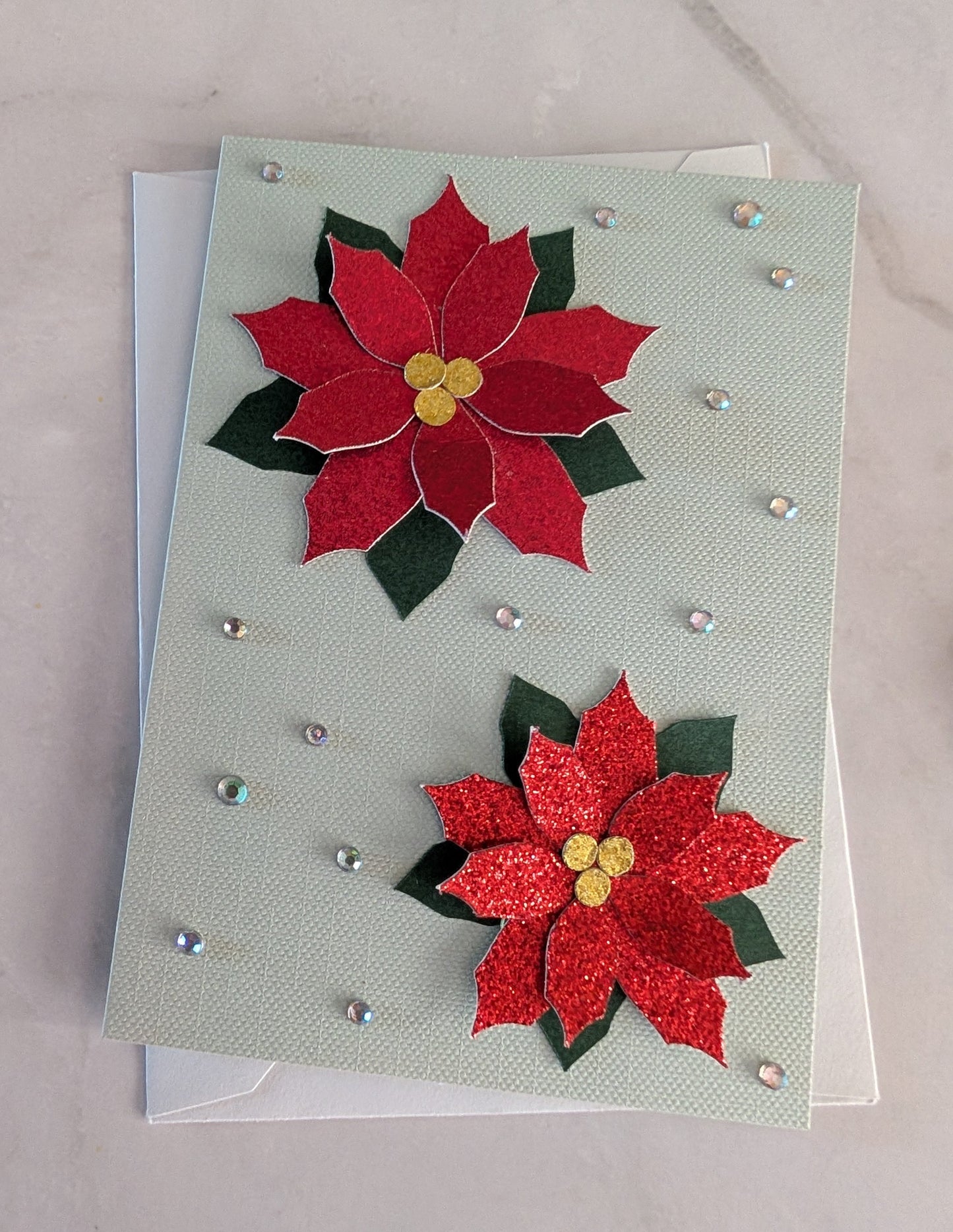 Handmade Poinsettia Card